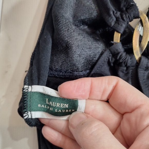 Lauren Ralph Lauren Women Size 8 Medium Black One Piece Swimsuit Scoop Neck - Picture 8 of 8